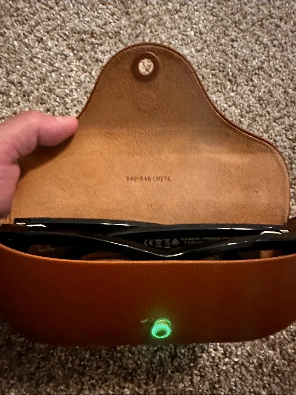Ray-Ban Black Frame Glasses with Brown Leather Case